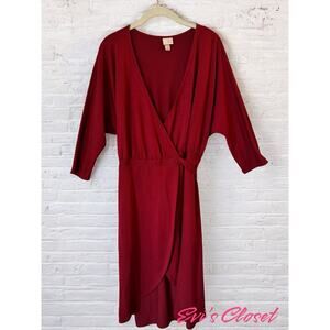 Write Your Today for Target Dark Red Mini Dress V-Neck Small